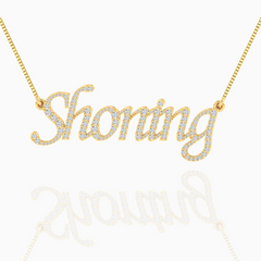 Pave Script Name Necklace