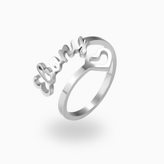 Heart Name Ring