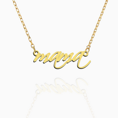 Mama Script Necklace