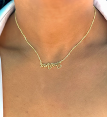 Mama Script Necklace