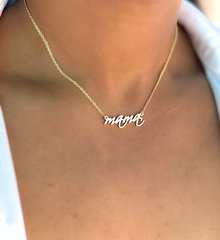 Mama Script Necklace