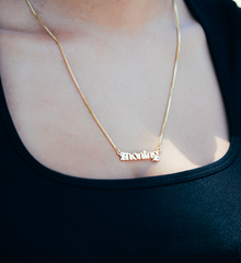 Mini Vintage Name Necklace