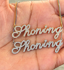 Pave Cursive Name Necklace