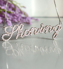 Pave Cursive Name Necklace