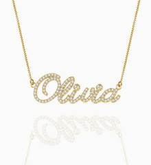 Pave Cursive Name Necklace