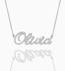 Pave Cursive Name Necklace