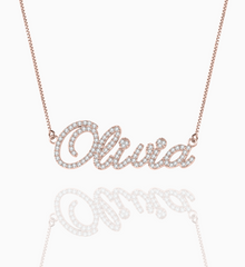 Pave Cursive Name Necklace