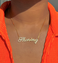 Pave Cursive Name Necklace