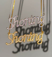 Pave Script Name Necklace